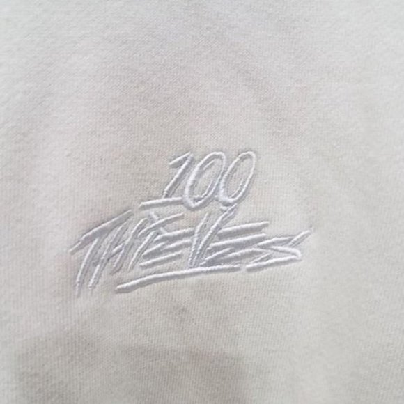 100 Thieves Cream & Blue Sweatshirt - Picture 2 of 7
